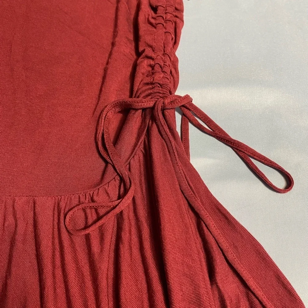 NWOT .. J. Crew Red Ruffled Short Sleeve Tunic